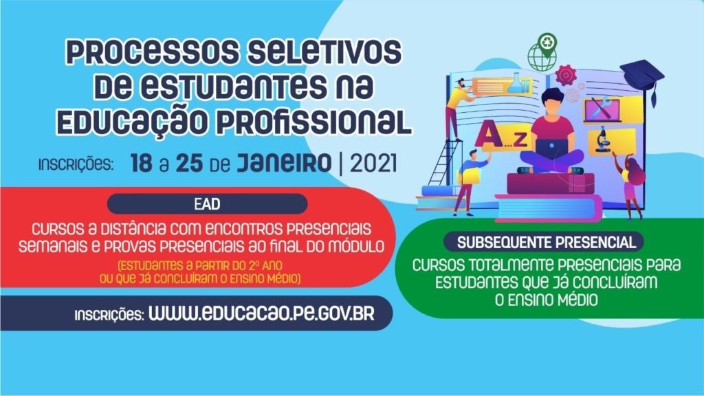 A Secretaria de Educação e Esportes de Pernambuco abre mais de 15 mil vagas para cursos técnicos integrados ao ensino médio